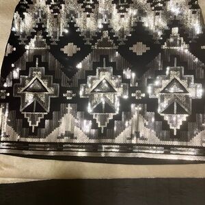 Black and Silver Sequin Skirt